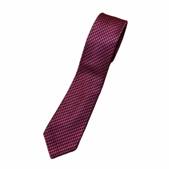 Ben Sherman Red & Black Pattern Silk Tie - Picture 1 of 7